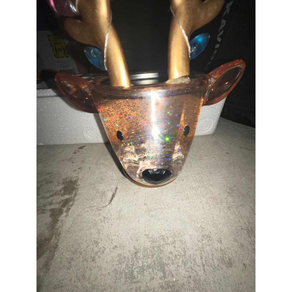 Bath and Body Works Candle Holder Reindeer Water Globe Glitter Gold Antler - Picture 5 of 5